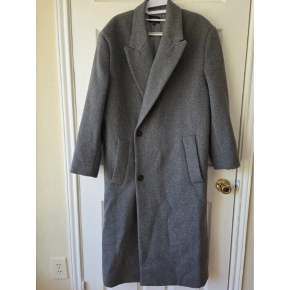 Bardot Classic Oversized Long Coat Grey US 4-6 Small Medium Wool Blend Lined